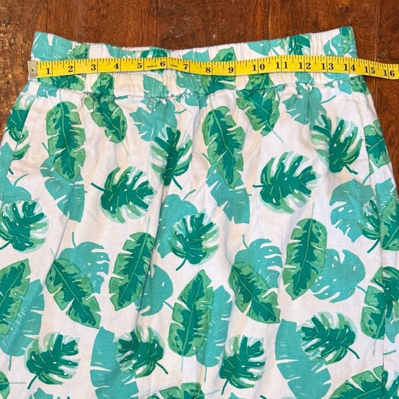 J Crew Monstera Palm Leaf Print Linen Blend Pencil Skirt White and Green S - Picture 5 of 8